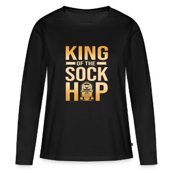 Sock Hop - T-shirt manches longues Premium bio Femme - noir - Devant - Julia (174cm)