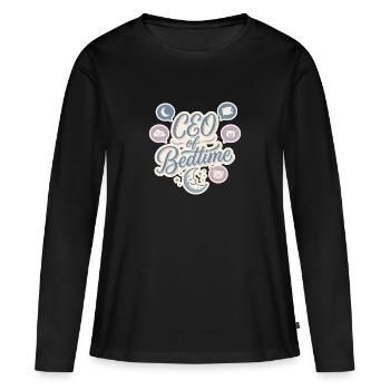 PDG de Bedtime : Sleepy Icons - T-shirt manches longues Premium bio Femme - noir - Devant - Julia (174cm)