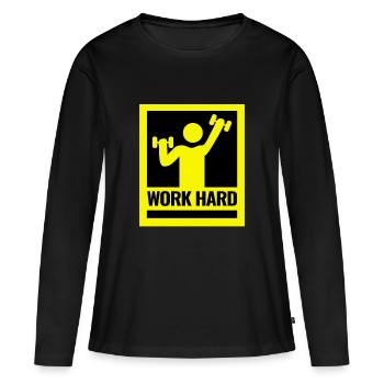 Conception motivante de l’entraînement en force - T-shirt manches longues Premium bio Femme - noir - Devant - Julia (174cm)