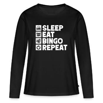 Bingo Player Sleep Eat Repeat Bingo - Women's Premium Organic Long Sleeve Shirt - black - Front - Julia (174cm)
