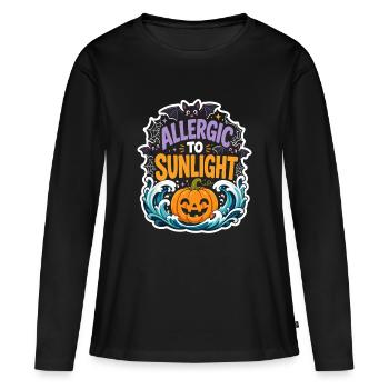 Autocollant d’Halloween allergique à la lumière du soleil - T-shirt manches longues Premium bio Femme - noir - Devant - Julia (174cm)