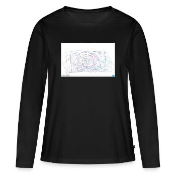 Croquis abstrait en spirale de peinture - T-shirt manches longues Premium bio Femme - noir - Devant - Julia (174cm)