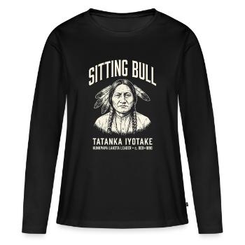 Tatanka Iyotake le Taureau assis - T-shirt manches longues Premium bio Femme - noir - Devant - Julia (174cm)