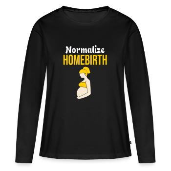 Maman croustillante - T-shirt manches longues Premium bio Femme - noir - Devant - Julia (174cm)
