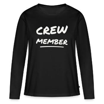 Lettrage au pinceau des membres de l’équipe - Événement du personnel - T-shirt manches longues Premium bio Femme - noir - Devant - Julia (174cm)