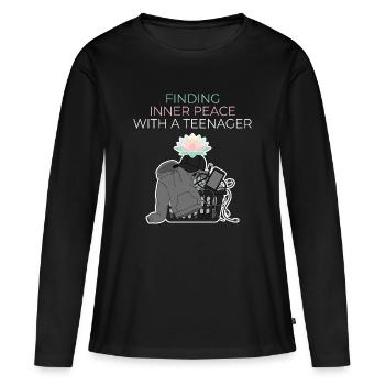 Paix intérieure avec un adolescent - T-shirt manches longues Premium bio Femme - noir - Devant - Julia (174cm)