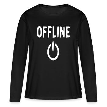 Motif d’icônes d’alimentation hors ligne - T-shirt manches longues Premium bio Femme - noir - Devant - Julia (174cm)