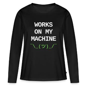 Works On My Machine – Conception IT pour développeurs - T-shirt manches longues Premium bio Femme - noir - Devant - Julia (174cm)