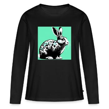 lapin - T-shirt manches longues Premium bio Femme - noir - Devant - Julia (174cm)