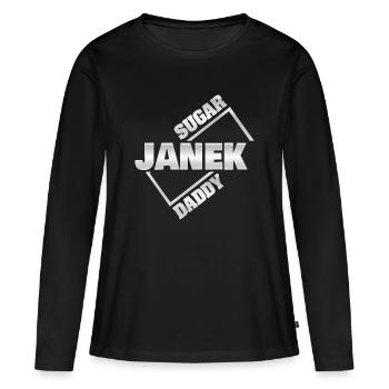Janek d’argent - T-shirt manches longues Premium bio Femme - noir - Devant - Julia (174cm)