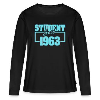 since 1963 - Women's Premium Organic Long Sleeve Shirt - black - Front - Julia (174cm)