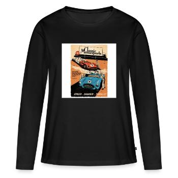 Sport automobile - T-shirt manches longues Premium bio Femme - noir - Devant - Julia (174cm)
