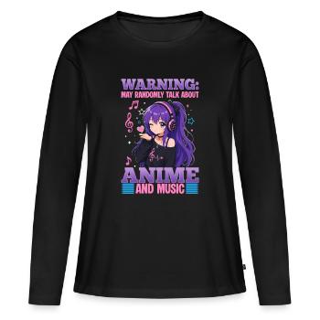 Anime et musique Chibi - T-shirt manches longues Premium bio Femme - noir - Devant - Julia (174cm)