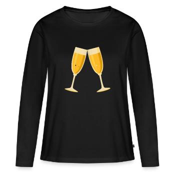 Toasts - T-shirt manches longues Premium bio Femme - noir - Devant - Julia (174cm)