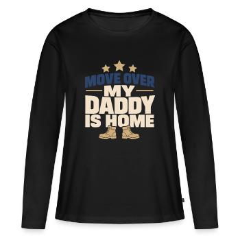 Bienvenue à la maison, Papa Retour militaire - T-shirt manches longues Premium bio Femme - noir - Devant - Julia (174cm)