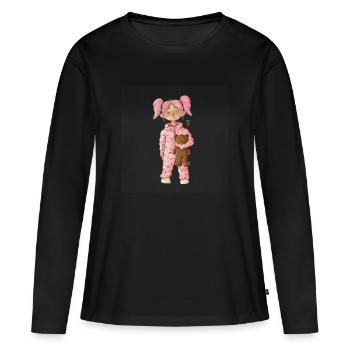Grenouillère rose de fille avec Teddy - T-shirt manches longues Premium bio Femme - noir - Devant - Julia (174cm)