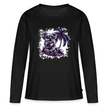 Koala Summer Comic - Women's Premium Organic Long Sleeve Shirt - black - Front - Julia (174cm)