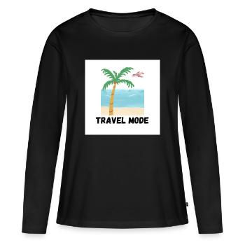 Travel Mode Tropical Beach Design - Women's Premium Organic Long Sleeve Shirt - black - Front - Julia (174cm)