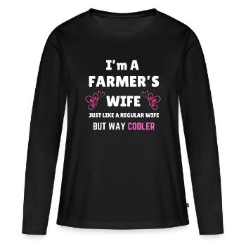 Bauernfrau rustikales Landdesign - Frauen Premium Bio Langarmshirt - Schwarz - Vorne - Julia (174cm)