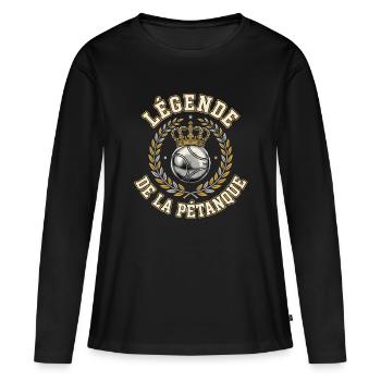 Pétanque Boules - Frauen Premium Bio Langarmshirt - Schwarz - Vorne - Julia (174cm)