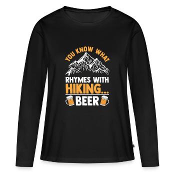 Randonnée sur sentier de montagne Randonnée en plein air Braconnage - T-shirt manches longues Premium bio Femme - noir - Devant - Julia (174cm)