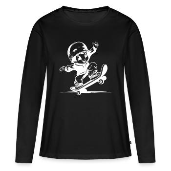 Skateboarder Boy Comic - T-shirt manches longues Premium bio Femme - noir - Devant - Julia (174cm)