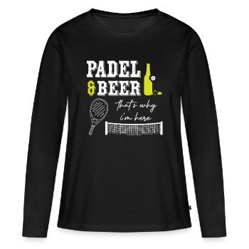 Padel_And_Beer - T-shirt manches longues Premium bio Femme - noir - Devant - Julia (174cm)