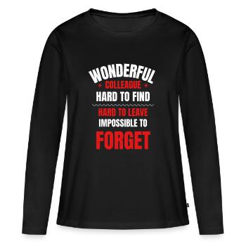 Colleague Farewell Gift - Women's Premium Organic Long Sleeve Shirt - black - Front - Julia (174cm)