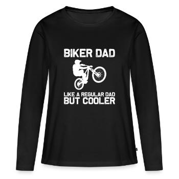 Biker Dad Vélo VTT Descente - T-shirt manches longues Premium bio Femme - noir - Devant - Julia (174cm)