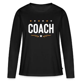 Entraîneur-entraîneur - T-shirt manches longues Premium bio Femme - noir - Devant - Julia (174cm)