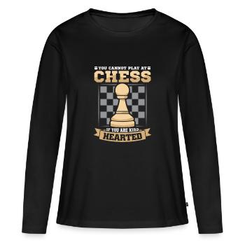 Schach Schachspieler Schachbrett - Frauen Premium Bio Langarmshirt - Schwarz - Vorne - Julia (174cm)