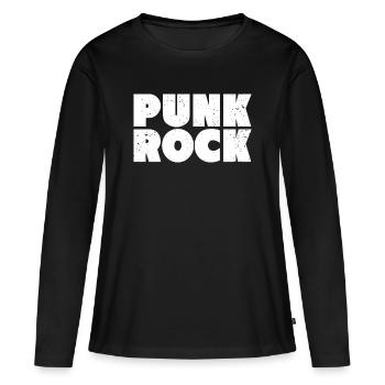 Punkrock Mutige Typografie - Frauen Premium Bio Langarmshirt - Schwarz - Vorne - Julia (174cm)
