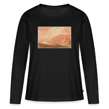 Château sur une rivière - T-shirt manches longues Premium bio Femme - noir - Devant - Julia (174cm)