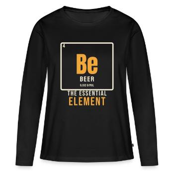 Bieressentielles Element – Periodensystem - Frauen Premium Bio Langarmshirt - Schwarz - Vorne - Julia (174cm)
