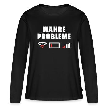 Real problems - Women's Premium Organic Long Sleeve Shirt - black - Front - Julia (174cm)
