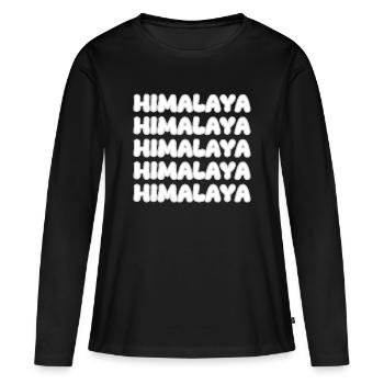 Himalaya alpiniste - T-shirt manches longues Premium bio Femme - noir - Devant - Julia (174cm)