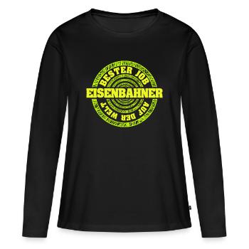 Geschenk für Eisenbahner - Frauen Premium Bio Langarmshirt - Schwarz - Vorne - Julia (174cm)