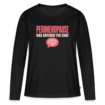 Cadeau de la quarantaine de la périménopause, brouillard cérébral, ménopause - T-shirt manches longues Premium bio Femme - noir - Devant - Julia (174cm)