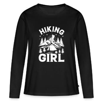Mountain Hiking Girls Hiking Girl - Frauen Premium Bio Langarmshirt - Schwarz - Vorne - Julia (174cm)