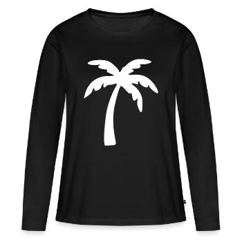 Cadeau de vacances d’été à la plage de Black Palm Tree - T-shirt manches longues Premium bio Femme - noir - Devant - Julia (174cm)