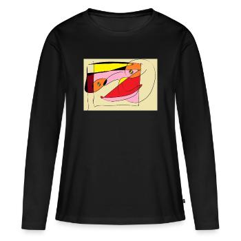 Ibu - T-shirt manches longues Premium bio Femme - noir - Devant - Julia (174cm)