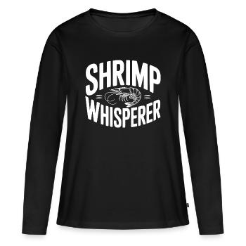 Le Murmureur de Crevettes - T-shirt manches longues Premium bio Femme - noir - Devant - Julia (174cm)