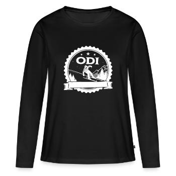 Tour ODI - T-shirt manches longues Premium bio Femme - noir - Devant - Julia (174cm)