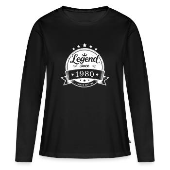 Legend depuis 1980 - Édition limitée - T-shirt manches longues Premium bio Femme - noir - Devant - Julia (174cm)