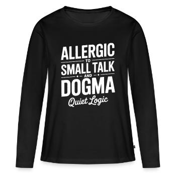 Allergique au dogme des banalités - T-shirt manches longues Premium bio Femme - noir - Devant - Julia (174cm)
