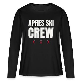 Après Ski Crew Wintersport Ski Gruppe Partnerlook - Frauen Premium Bio Langarmshirt - Schwarz - Vorne - Julia (174cm)