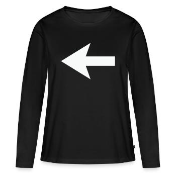 Flèche - T-shirt manches longues Premium bio Femme - noir - Devant - Julia (174cm)