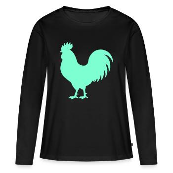 Coq - T-shirt manches longues Premium bio Femme - noir - Devant - Julia (174cm)
