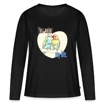 Rosehead - Women's Premium Organic Long Sleeve Shirt - black - Front - Julia (174cm)