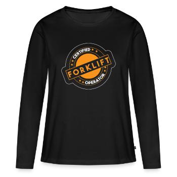 Conducteur de chariot élévateur - T-shirt manches longues Premium bio Femme - noir - Devant - Julia (174cm)